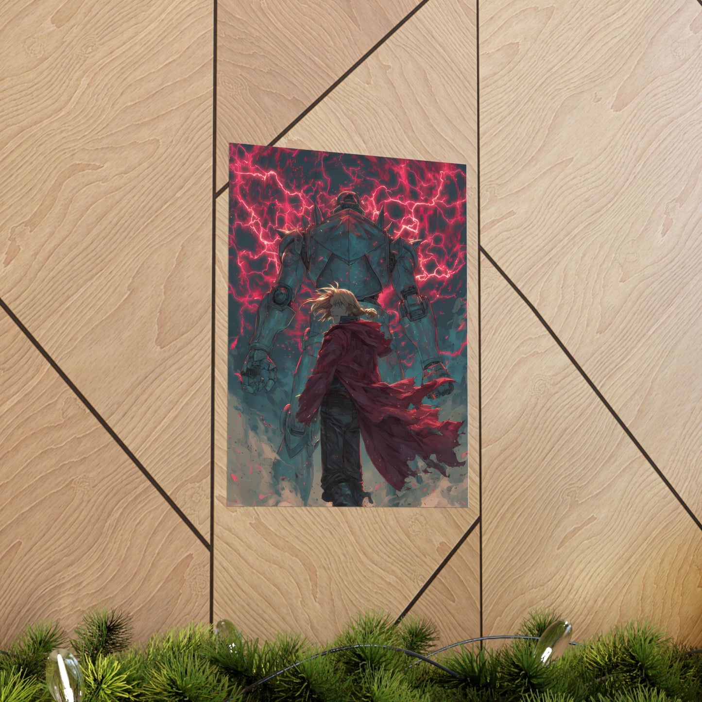 Edward and Alphonse Elric, Fullmetal Alchemist Brotherhood Anime Matte Vertical Poster Wall Art