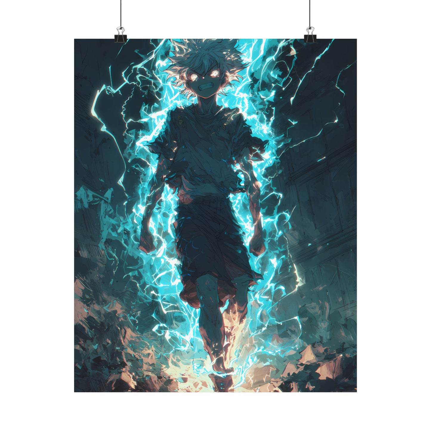 Killua Zoldyck Godspeed, Hunter X Hunter Anime Matte Vertical Poster Wall Art