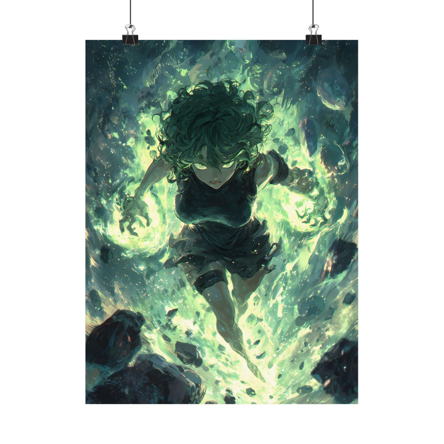 Tornado Of Terror Tatsumaki, One Punch Man Anime Matte Vertical Poster Wall Art