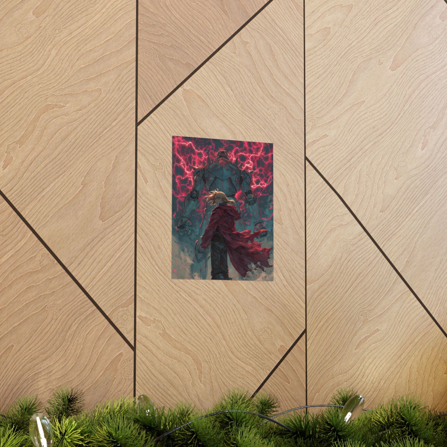 Edward and Alphonse Elric, Fullmetal Alchemist Brotherhood Anime Matte Vertical Poster Wall Art