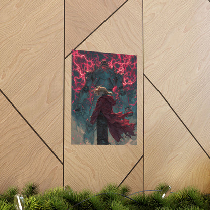Edward and Alphonse Elric, Fullmetal Alchemist Brotherhood Anime Matte Vertical Poster Wall Art