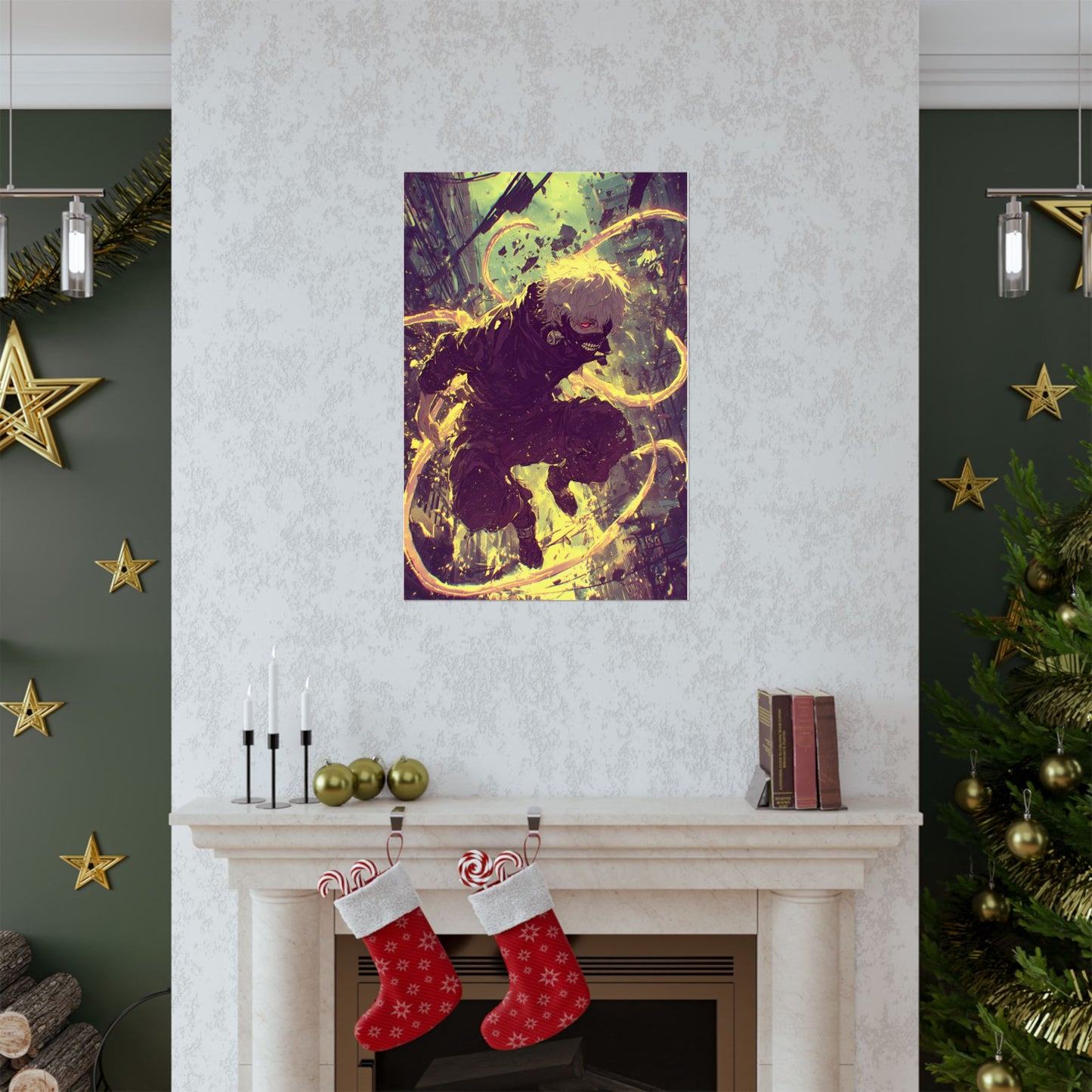 Tokyo Ghoul One Eyed Ghoul Kaneki Ken Anime Fan Art Matte Vertical Poster Wall Art