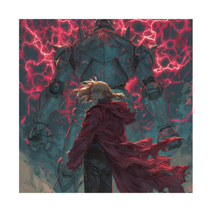 Edward and Alphonse Elric, Fullmetal Alchemist Brotherhood Anime Matte Vertical Poster Wall Art