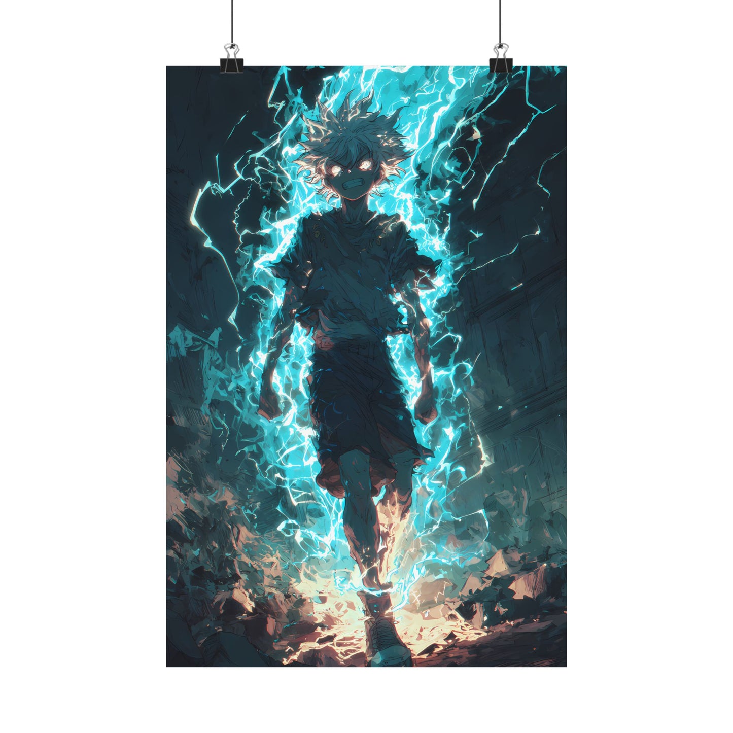 Killua Zoldyck Godspeed, Hunter X Hunter Anime Matte Vertical Poster Wall Art