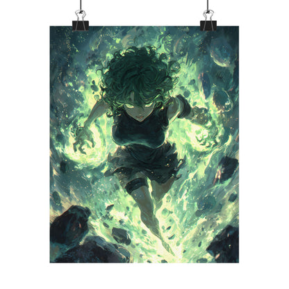 Tornado Of Terror Tatsumaki, One Punch Man Anime Matte Vertical Poster Wall Art