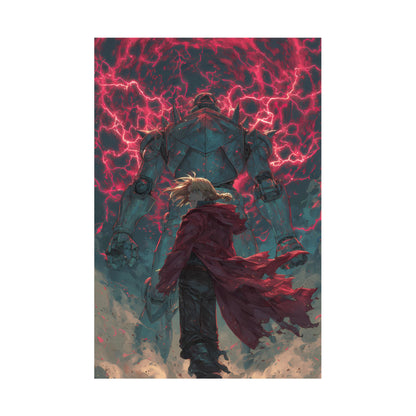 Edward and Alphonse Elric, Fullmetal Alchemist Brotherhood Anime Matte Vertical Poster Wall Art