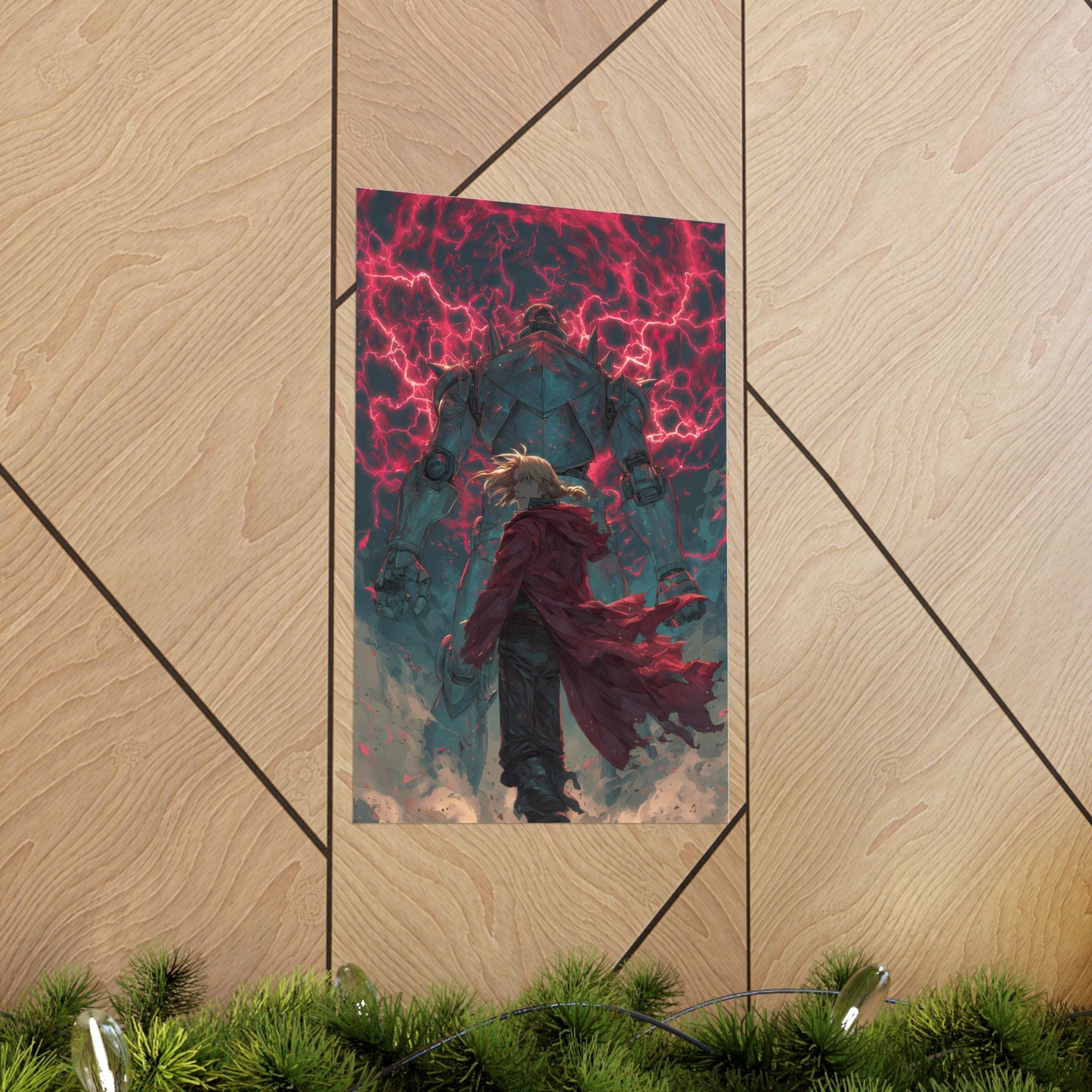 Edward and Alphonse Elric, Fullmetal Alchemist Brotherhood Anime Matte Vertical Poster Wall Art
