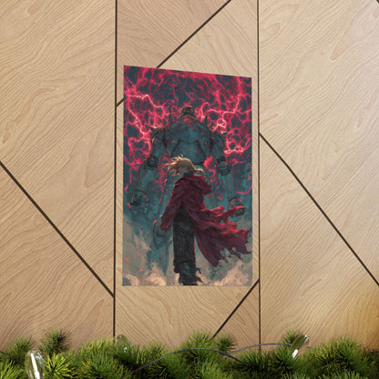 Edward and Alphonse Elric, Fullmetal Alchemist Brotherhood Anime Matte Vertical Poster Wall Art