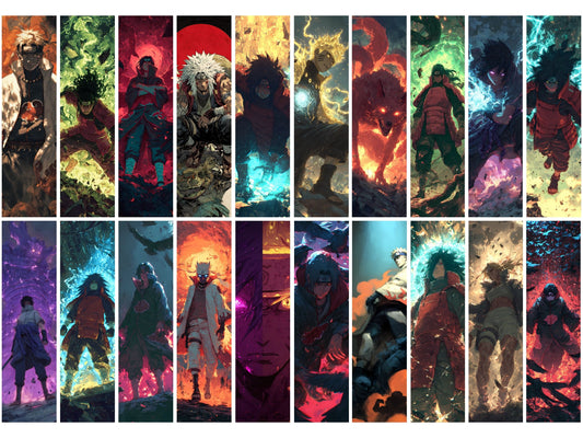 Collage of various Naruto Shippuden characters in different poses and colors