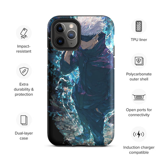 Gojo Satoru Tough Case for iPhone, Jujutsu Kaisen Anime Fan Art - Chromavolt
