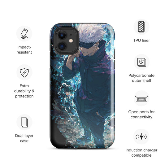 Gojo Satoru Tough Case for iPhone, Jujutsu Kaisen Anime Fan Art - Chromavolt