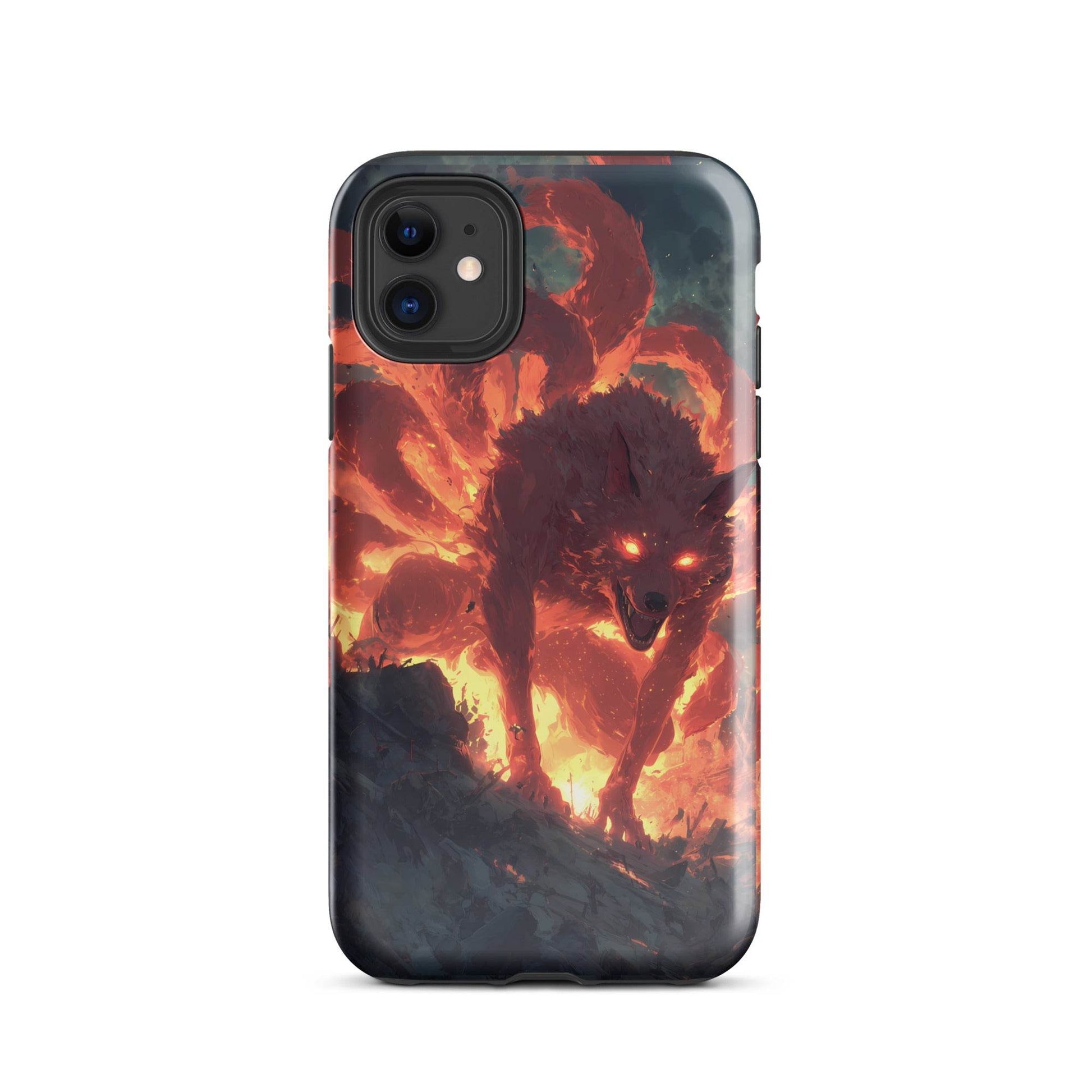 Kurama Nine Tailed Fox, Naruto Shippuden Fan Art Tough Case for iPhone® - Chromavolt