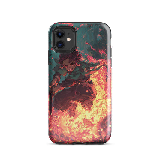 Tanjiro Kamado Hinokami Kagura, Demon Slayer Anime Tough Case for iPhone® - Chromavolt