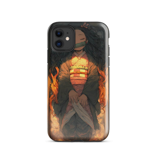 Sleeping Nezuko, Demon Slayer Anime Tough Case for iPhone® - Chromavolt