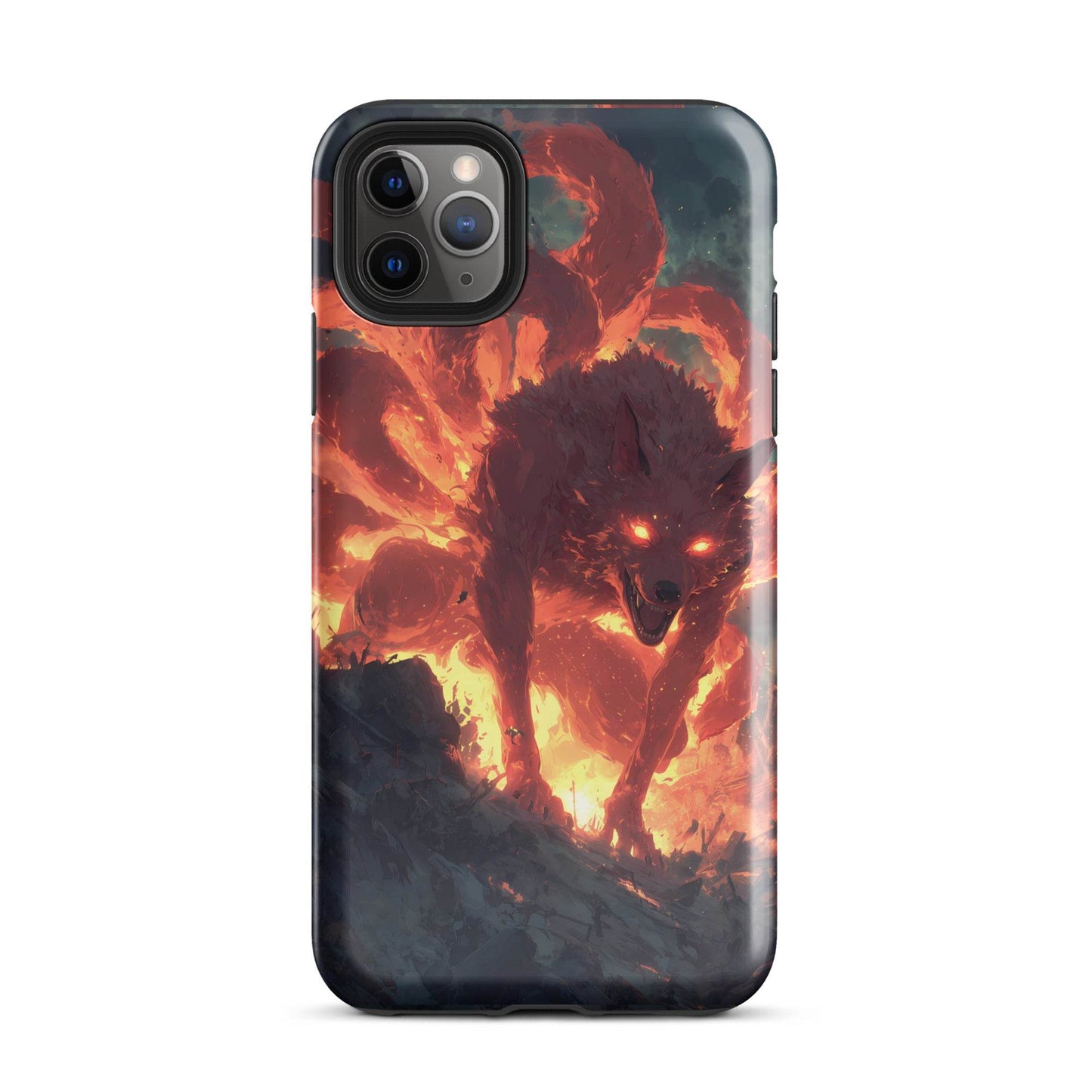 Kurama Nine Tailed Fox, Naruto Shippuden Fan Art Tough Case for iPhone® - Chromavolt