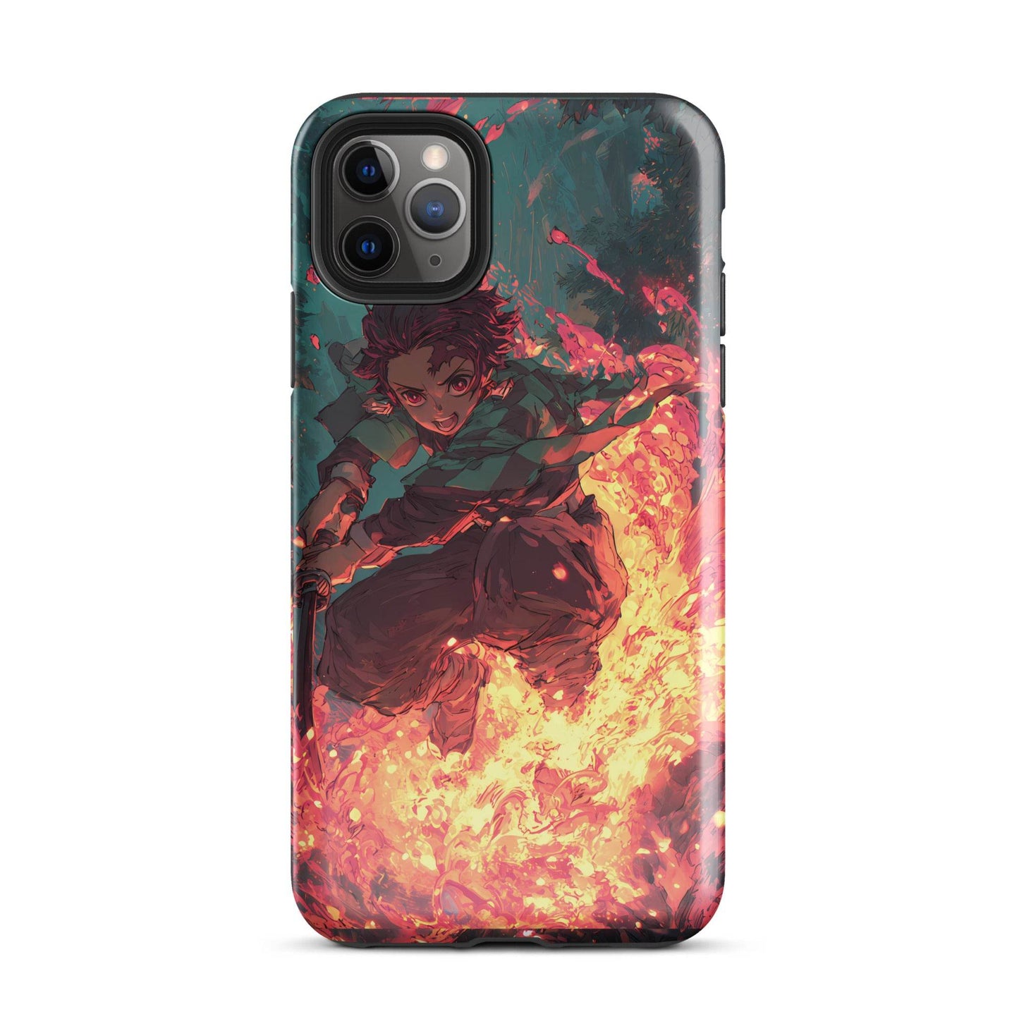 Tanjiro Kamado Hinokami Kagura, Demon Slayer Anime Tough Case for iPhone® - Chromavolt