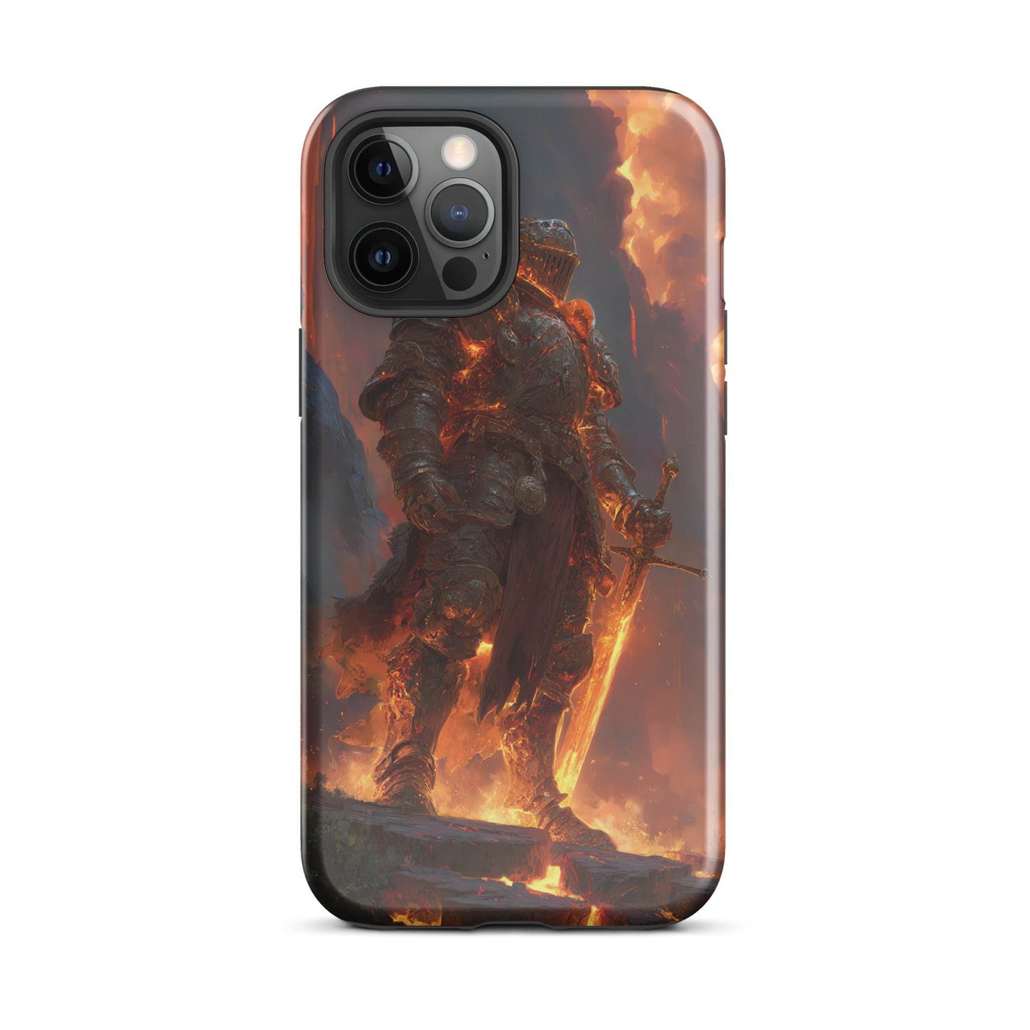 Fire Elemental Knight, Original Anime Art Tough Case for iPhone® - Chromavolt