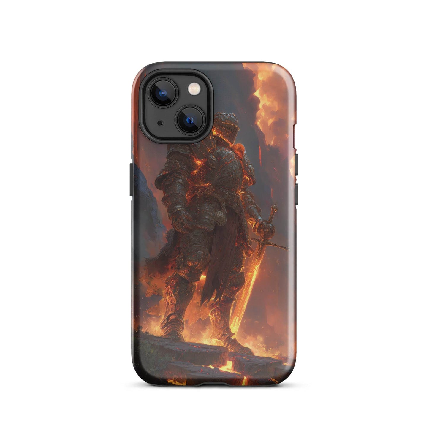 Fire Elemental Knight, Original Anime Art Tough Case for iPhone® - Chromavolt