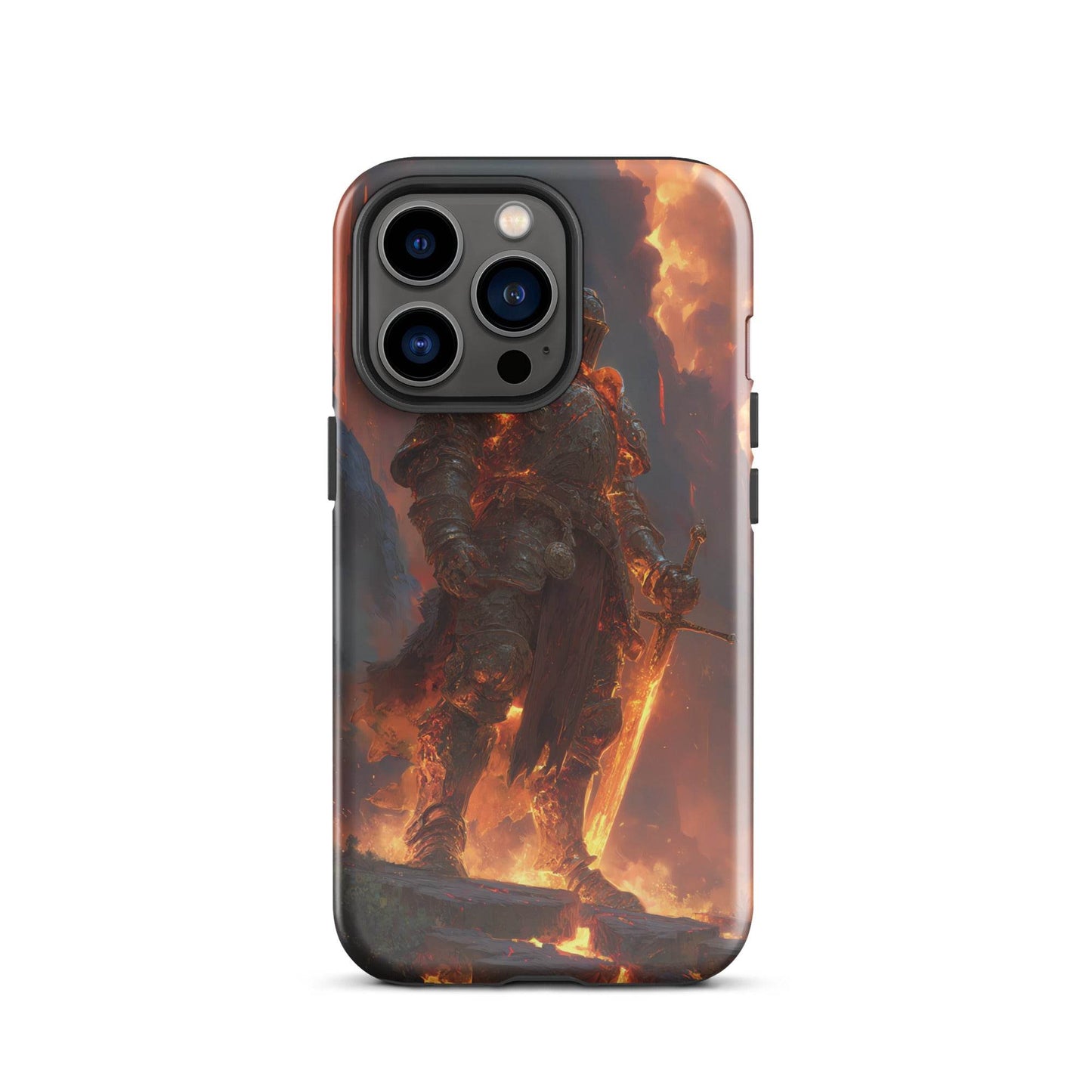 Fire Elemental Knight, Original Anime Art Tough Case for iPhone® - Chromavolt