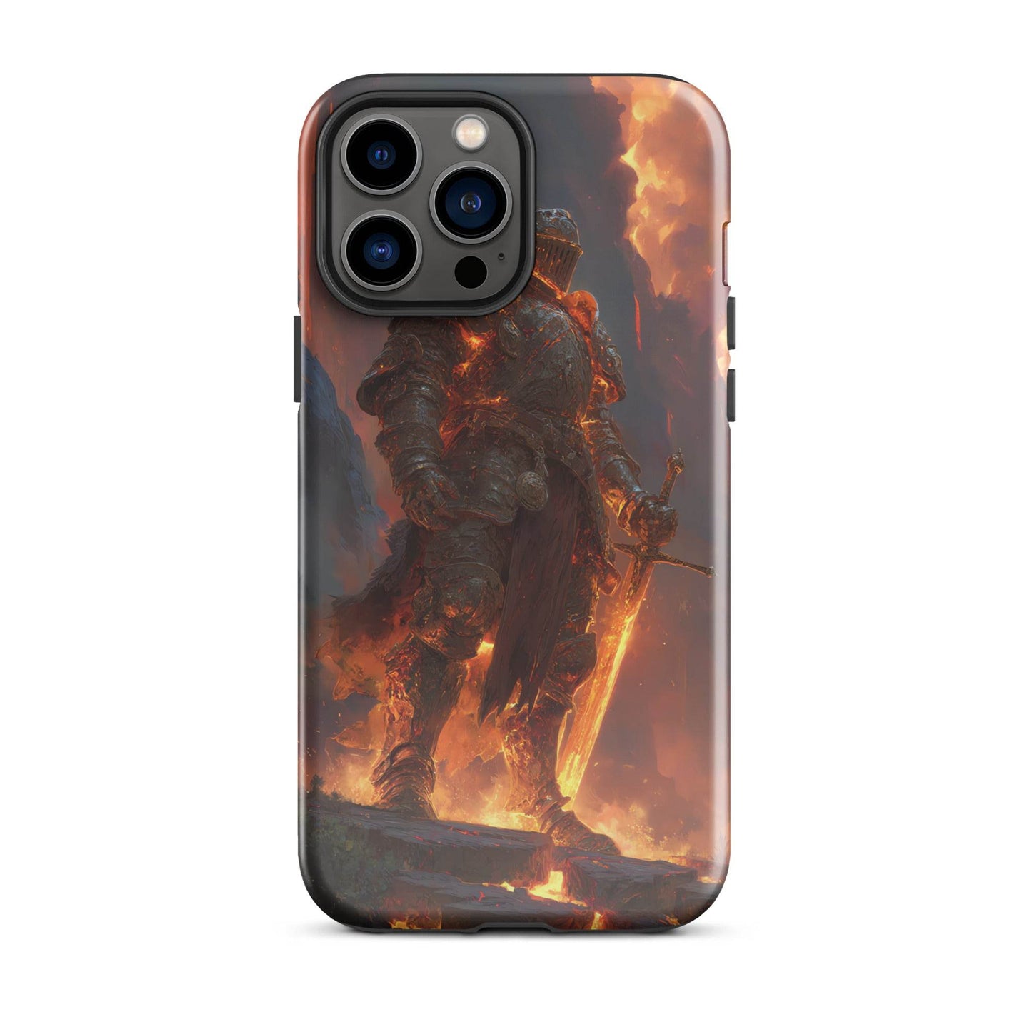 Fire Elemental Knight, Original Anime Art Tough Case for iPhone® - Chromavolt