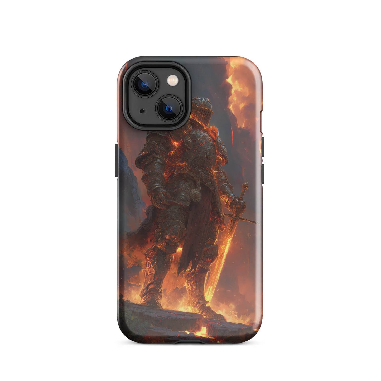 Fire Elemental Knight, Original Anime Art Tough Case for iPhone® - Chromavolt