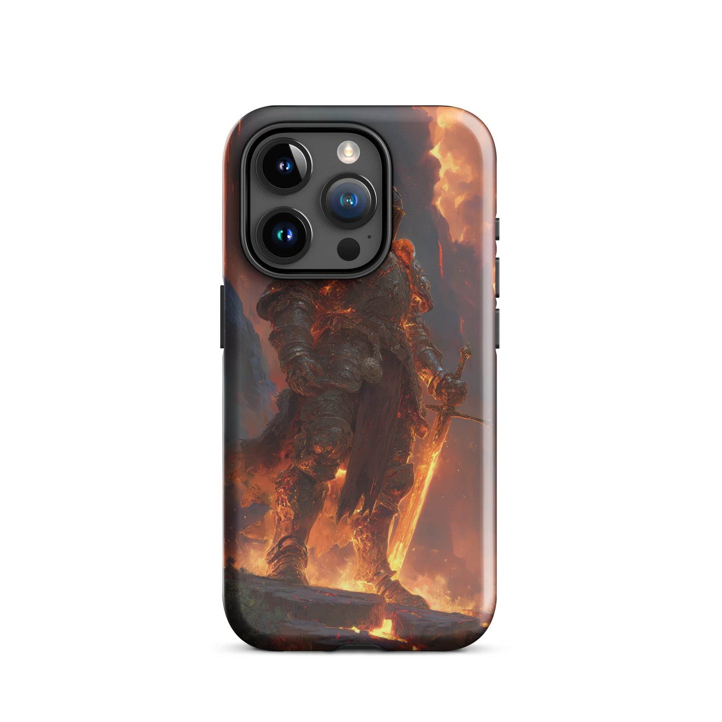 Fire Elemental Knight, Original Anime Art Tough Case for iPhone® - Chromavolt