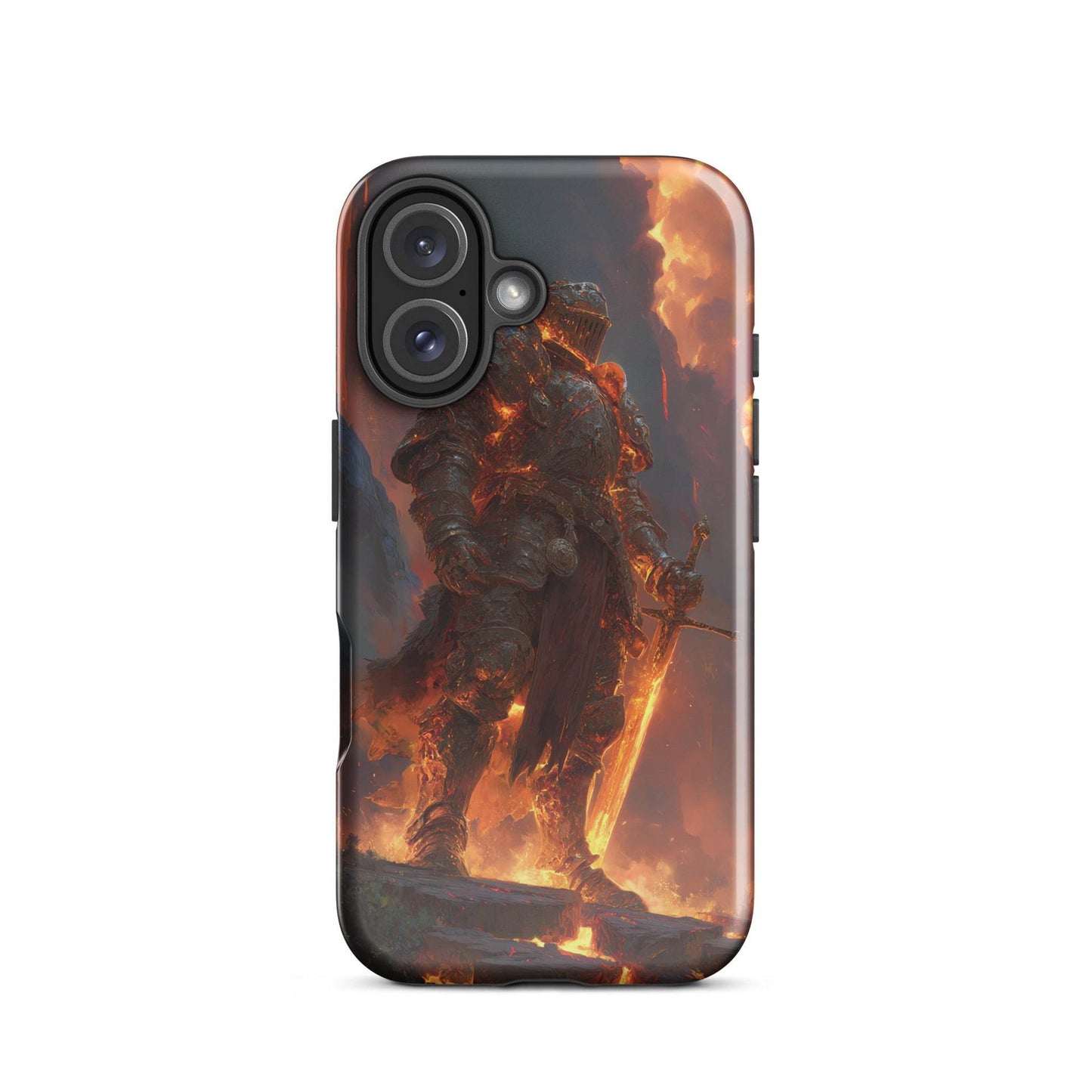 Fire Elemental Knight, Original Anime Art Tough Case for iPhone® - Chromavolt