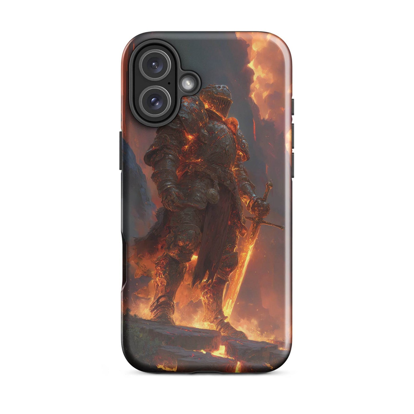 Fire Elemental Knight, Original Anime Art Tough Case for iPhone® - Chromavolt