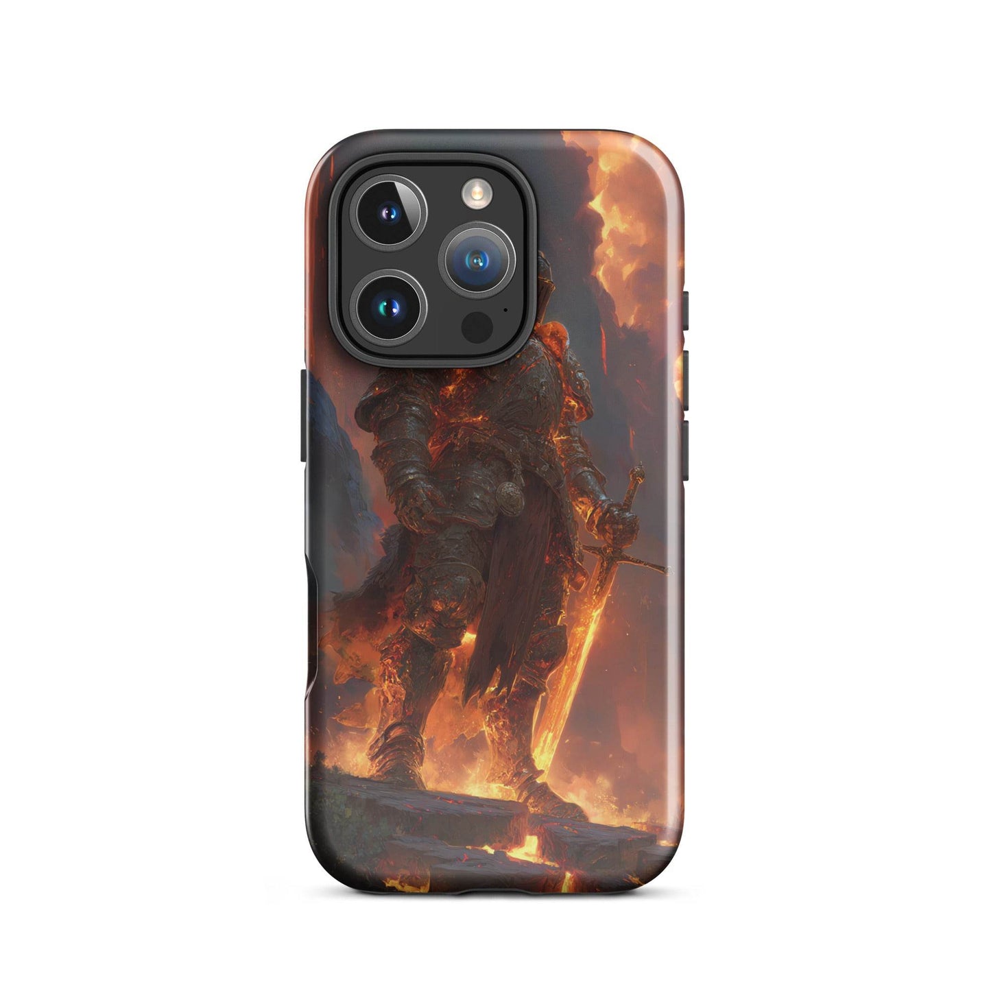 Fire Elemental Knight, Original Anime Art Tough Case for iPhone® - Chromavolt