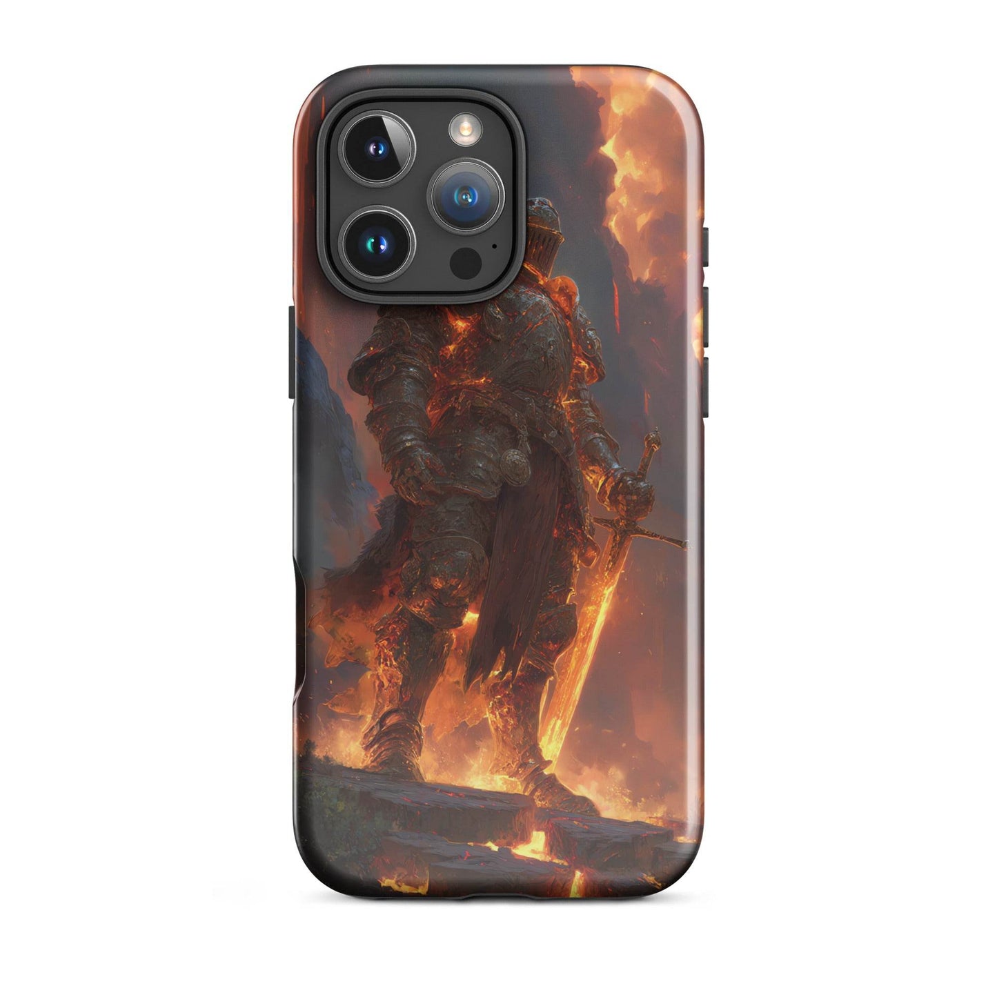 Fire Elemental Knight, Original Anime Art Tough Case for iPhone® - Chromavolt