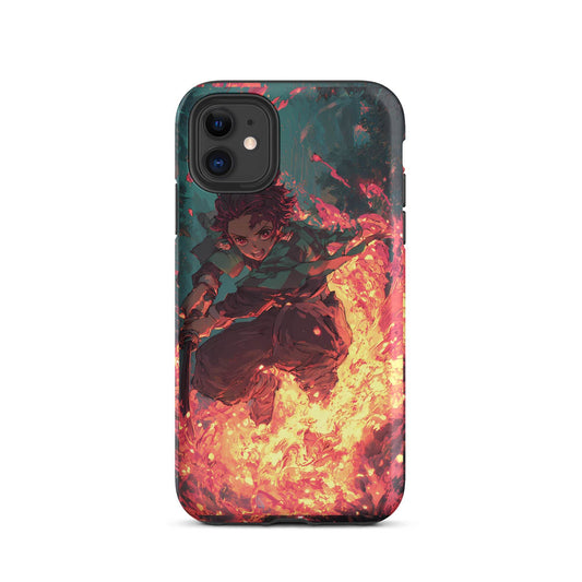 Tanjiro Kamado Hinokami Kagura, Demon Slayer Anime Tough Case for iPhone® - Chromavolt
