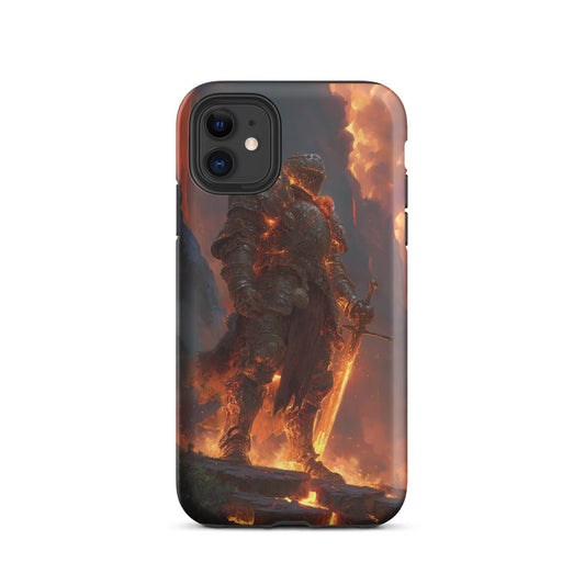 Fire Elemental Knight, Original Anime Art Tough Case for iPhone® - Chromavolt
