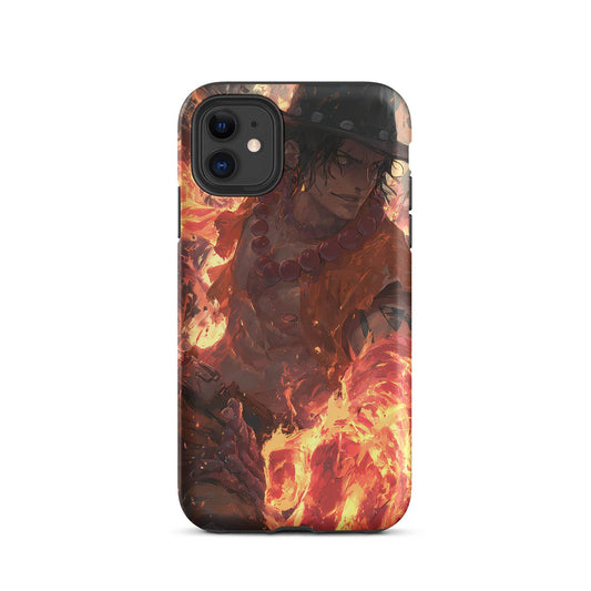Fire Fist Ace, One Piece Portgas D. Ace Anime Fan Art Tough Case for iPhone® - Chromavolt