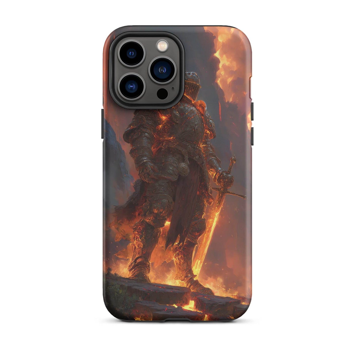 Fire Elemental Knight, Original Anime Art Tough Case for iPhone® - Chromavolt