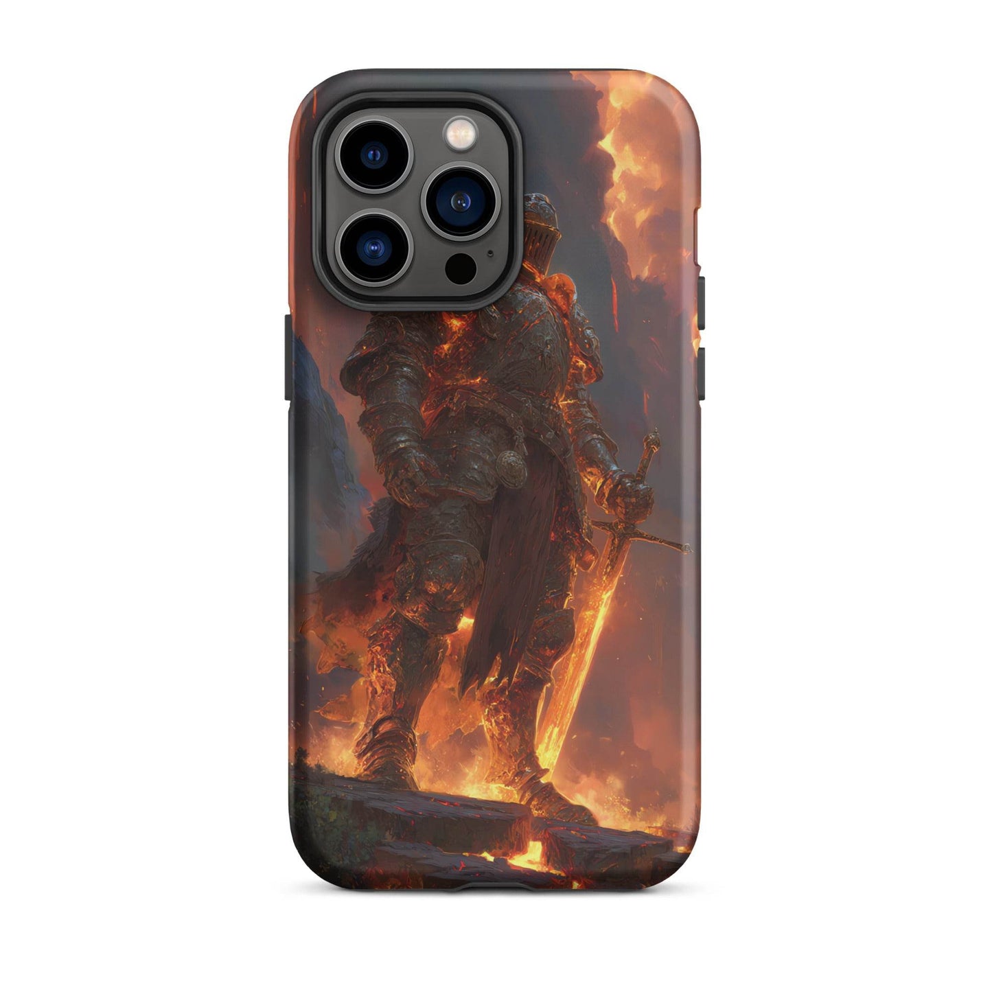 Fire Elemental Knight, Original Anime Art Tough Case for iPhone® - Chromavolt