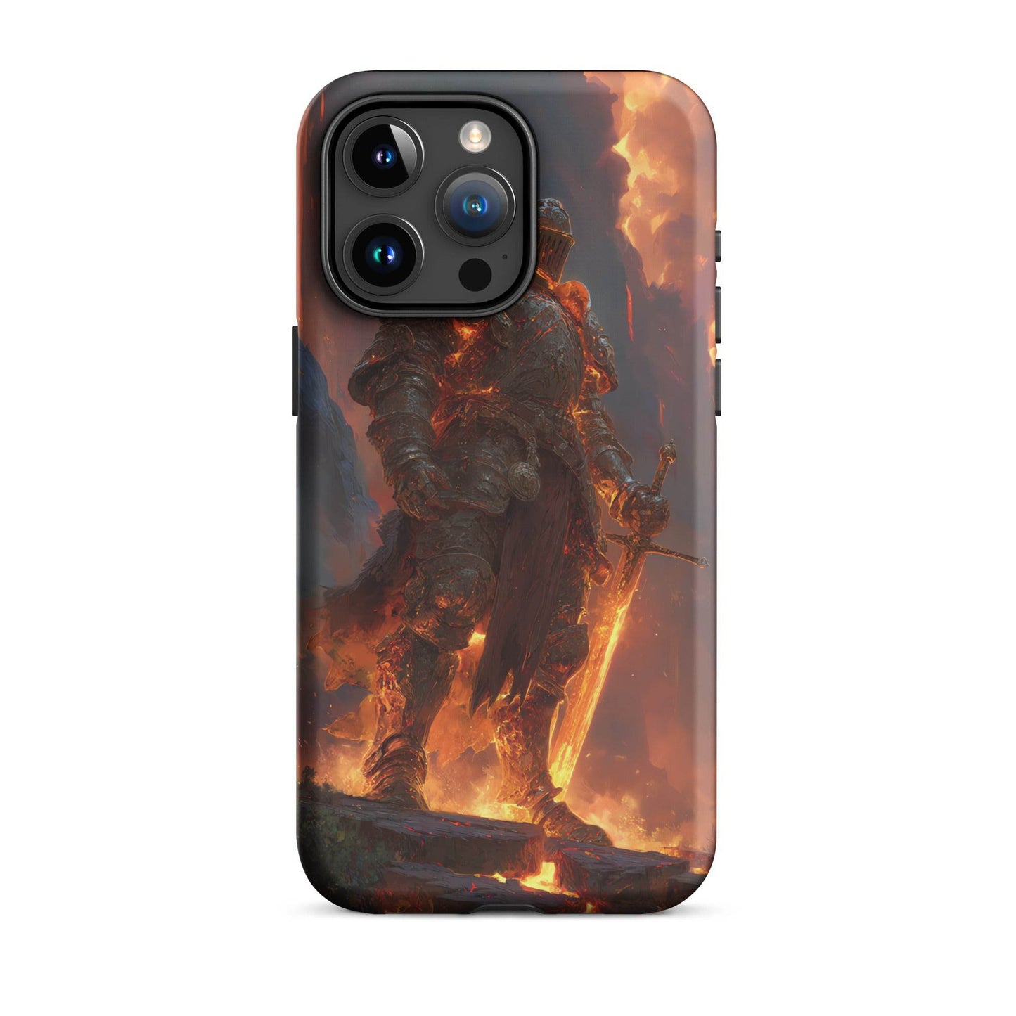 Fire Elemental Knight, Original Anime Art Tough Case for iPhone® - Chromavolt