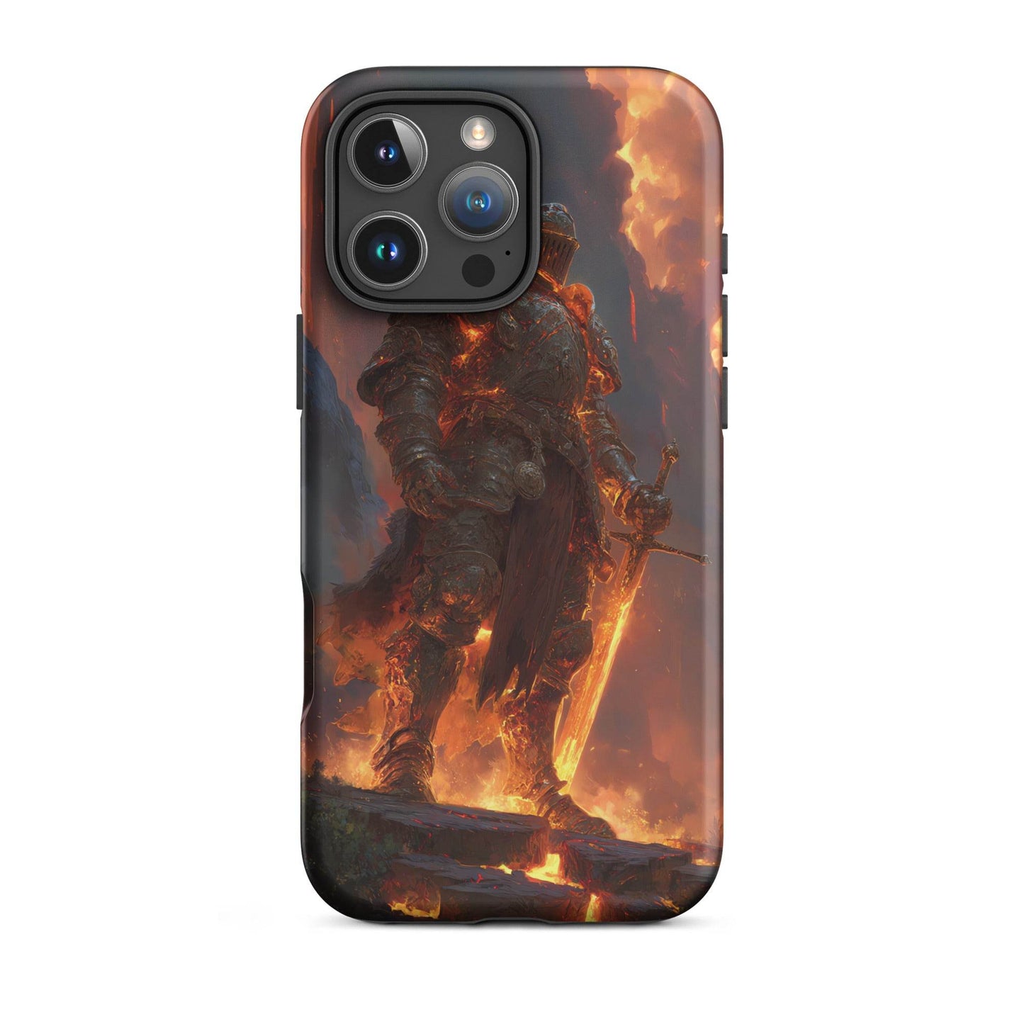 Fire Elemental Knight, Original Anime Art Tough Case for iPhone® - Chromavolt